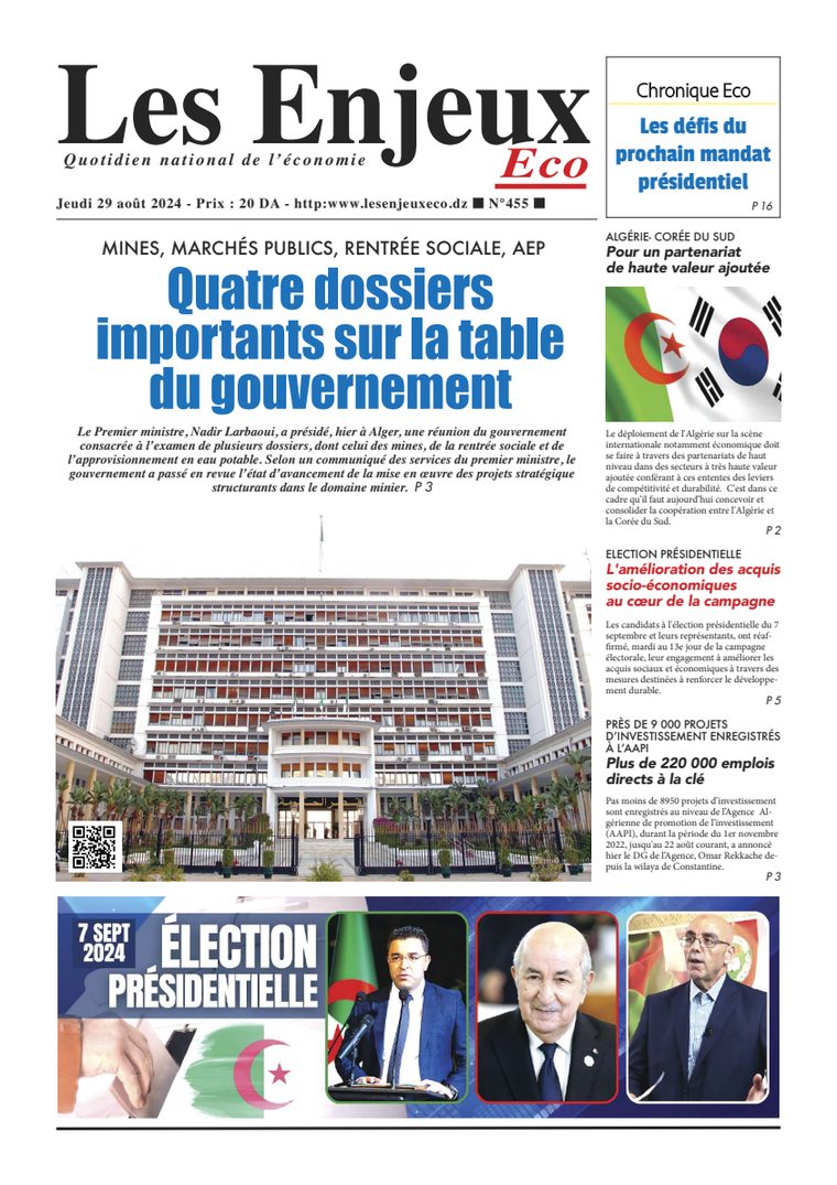 Une du journal Les Enjeux Eco numéro 455