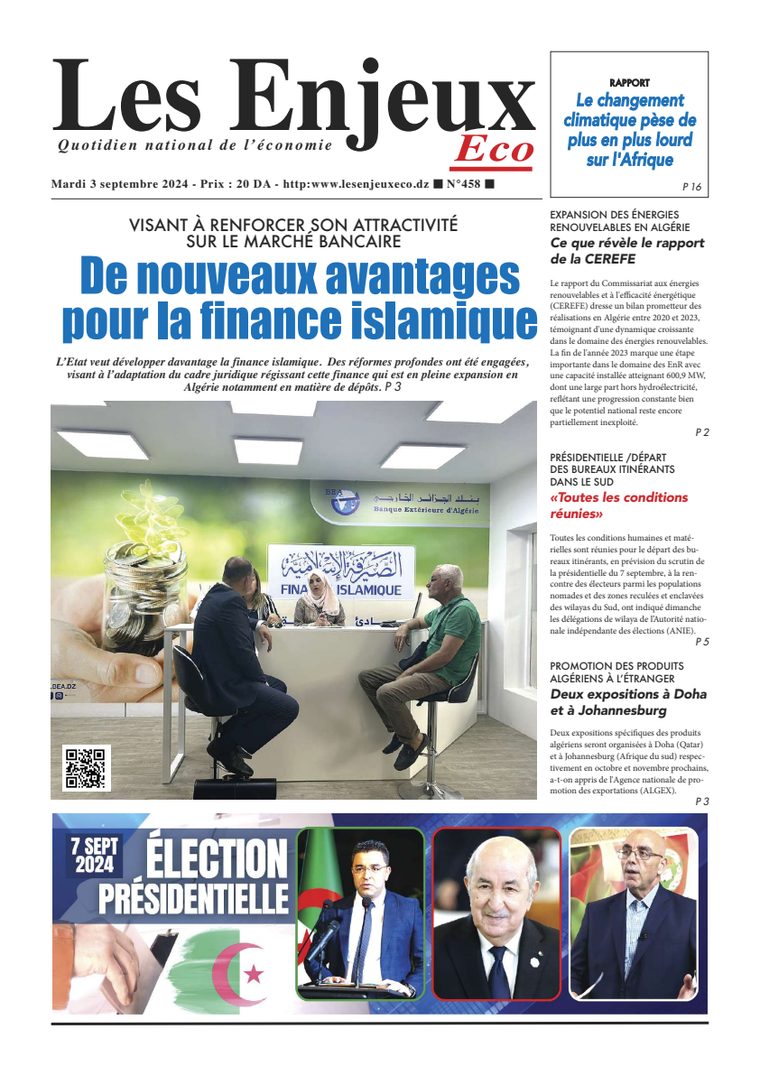Une du journal Les Enjeux Eco numéro 458