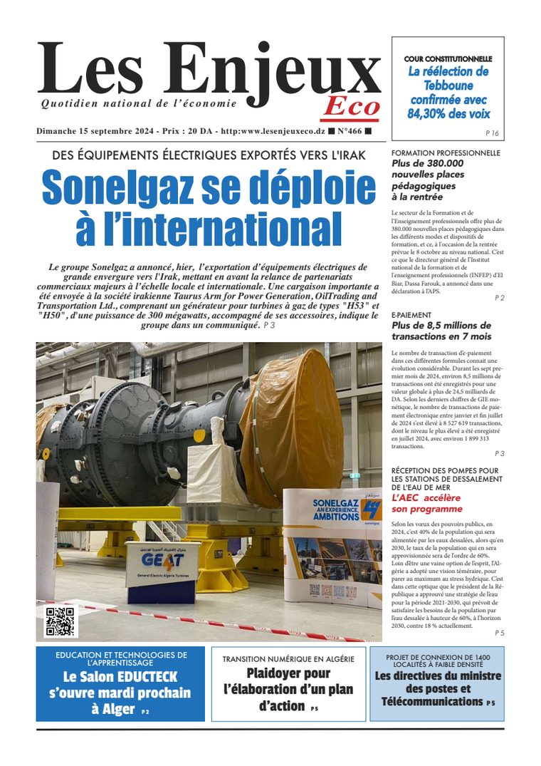 Une du journal Les Enjeux Eco numéro 466