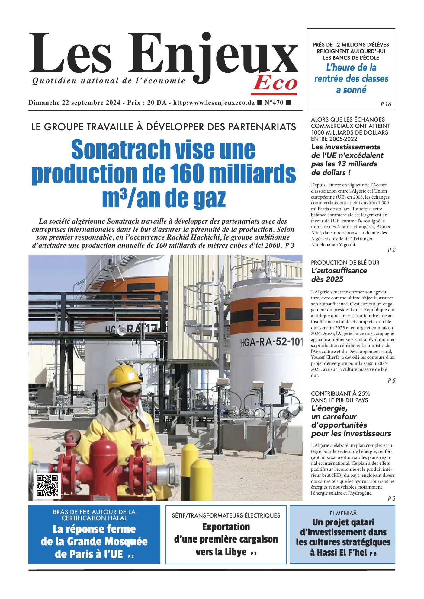 Une du journal Les Enjeux Eco numéro 470