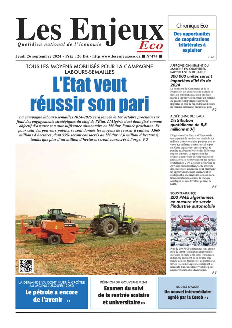 Une du journal Les Enjeux Eco numéro 474