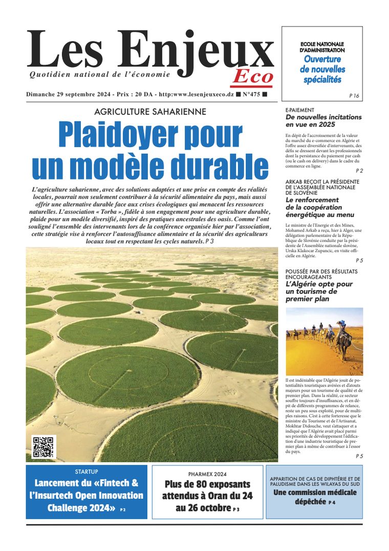 Une du journal Les Enjeux Eco numéro 475
