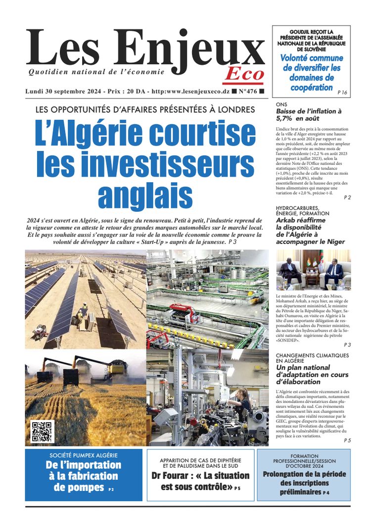 Une du journal Les Enjeux Eco numéro 476