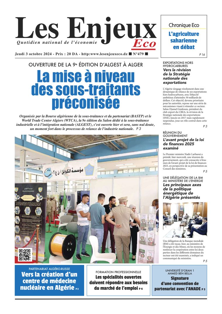 Une du journal Les Enjeux Eco numéro 479
