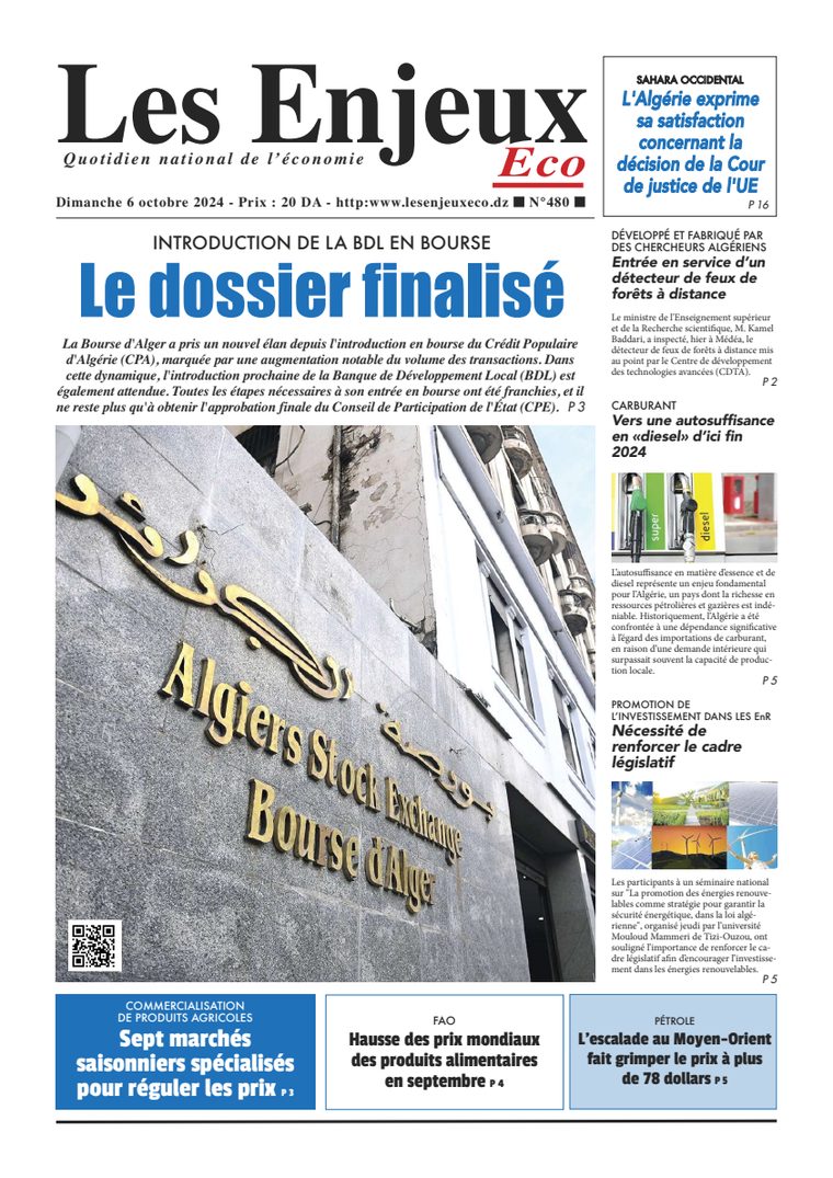 Une du journal Les Enjeux Eco numéro 480