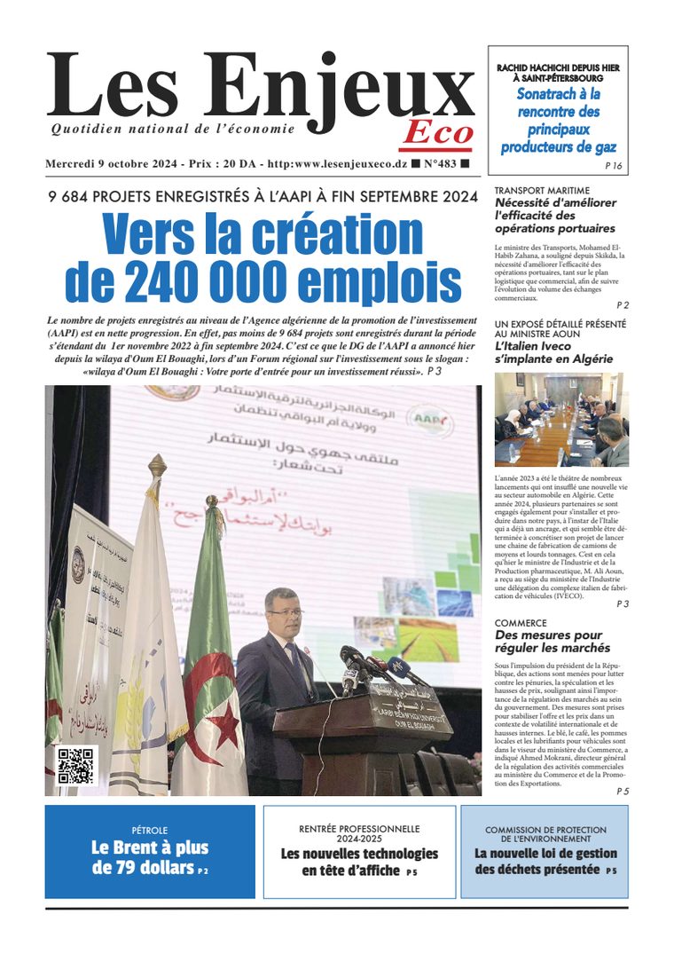 Une du journal Les Enjeux Eco numéro 483
