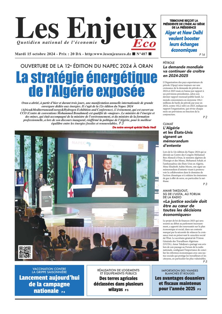 Une du journal Les Enjeux Eco numéro 487