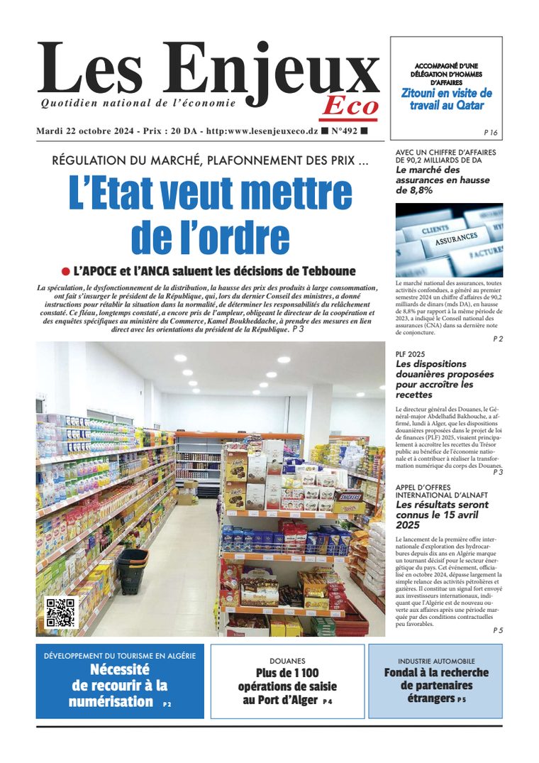 Une du journal Les Enjeux Eco numéro 492