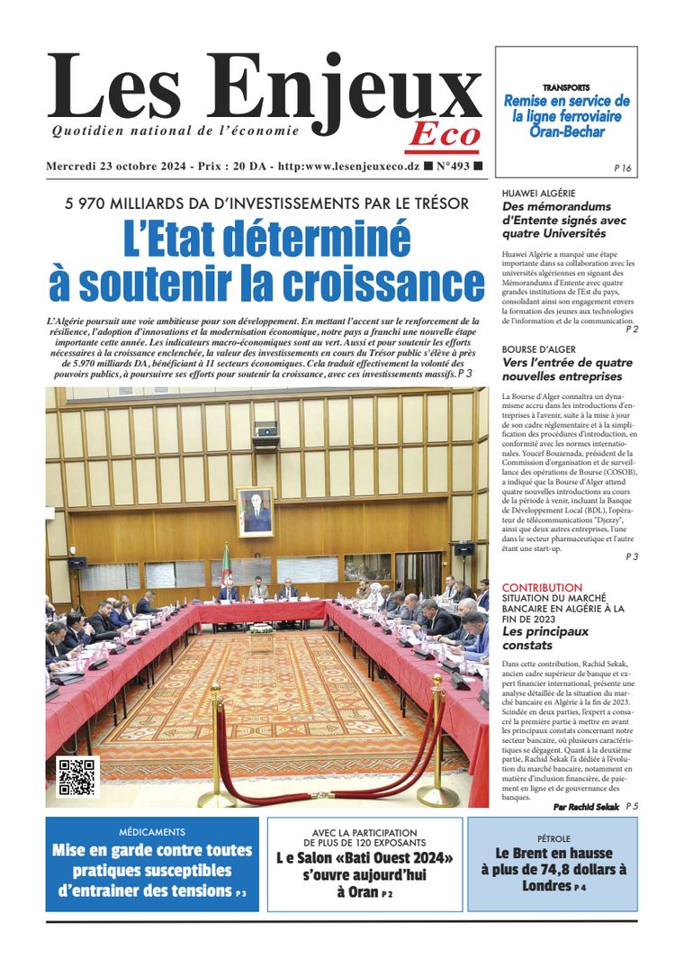 Une du journal Les Enjeux Eco numéro 493