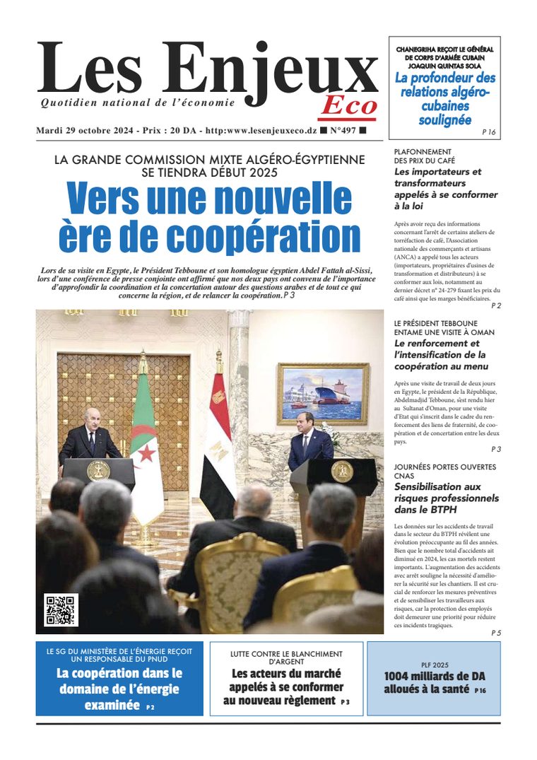 Une du journal Les Enjeux Eco numéro 497