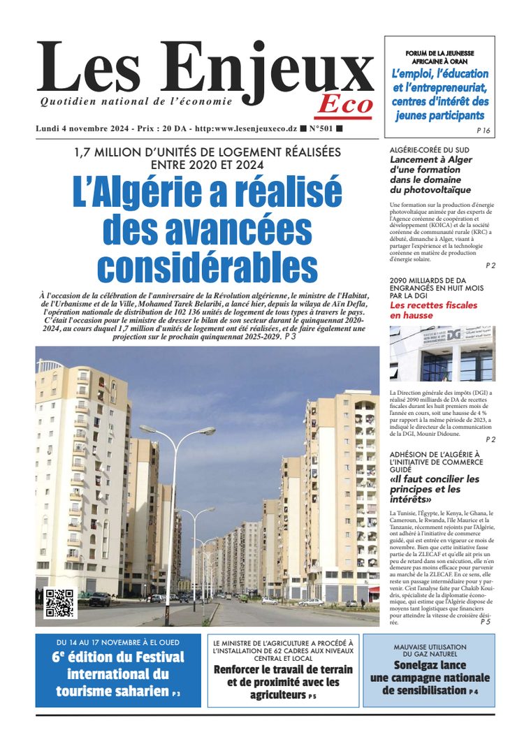 Une du journal Les Enjeux Eco numéro 501