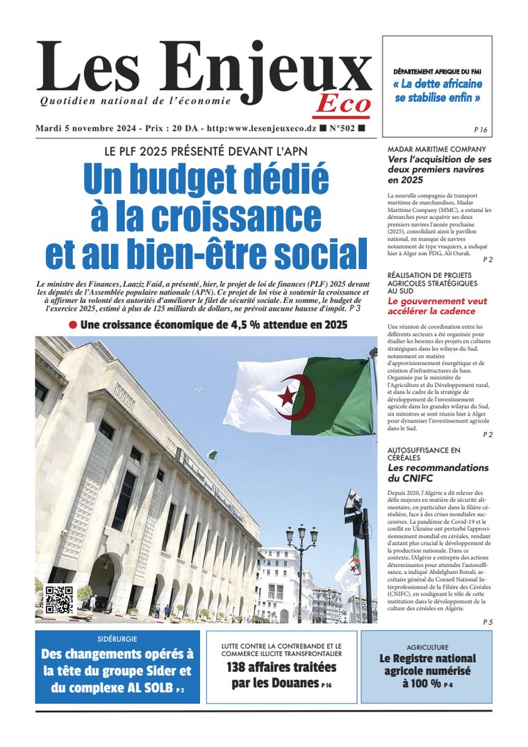 Une du journal Les Enjeux Eco numéro 502