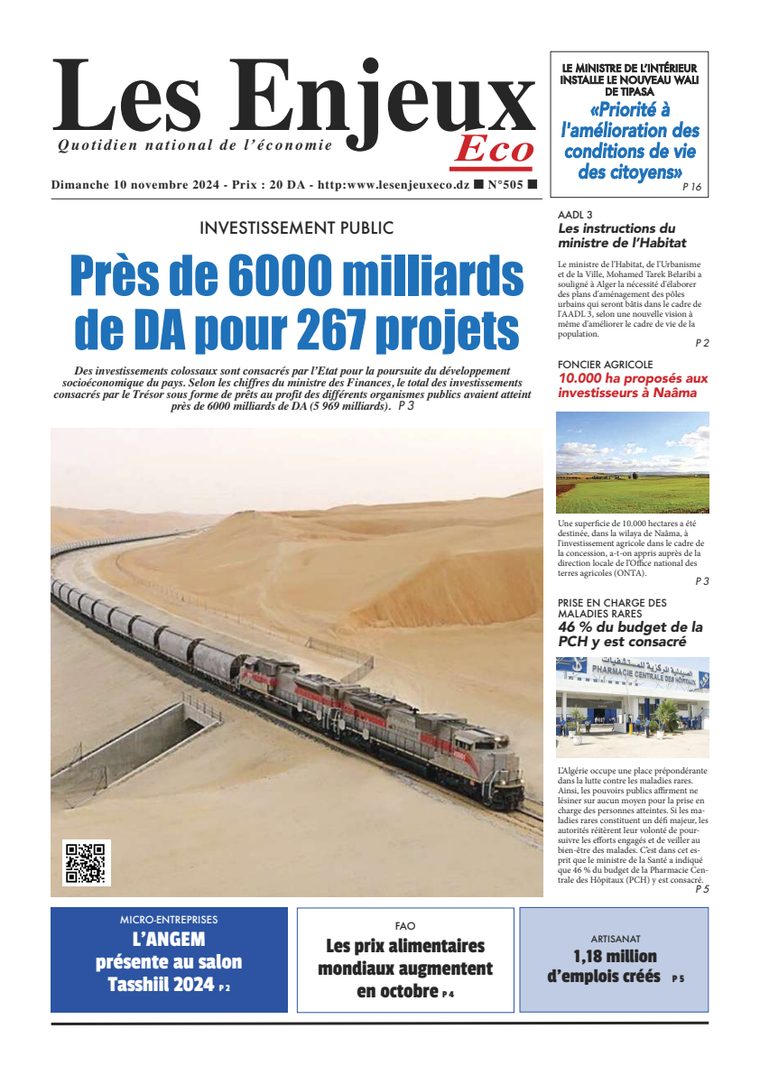 Une du journal Les Enjeux Eco numéro 505