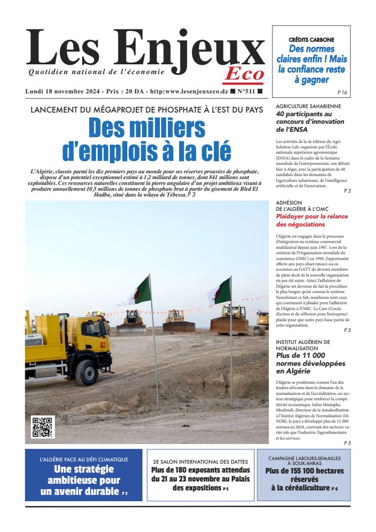 Une du journal Les Enjeux Eco numéro 511
