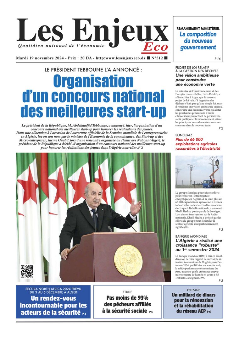 Une du journal Les Enjeux Eco numéro 512