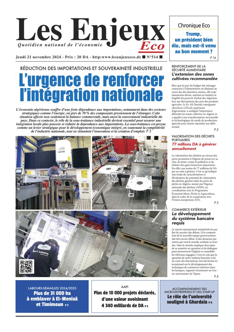 Une du journal Les Enjeux Eco numéro 514