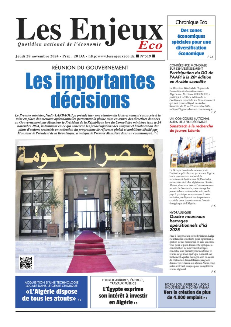 Une du journal Les Enjeux Eco numéro 519