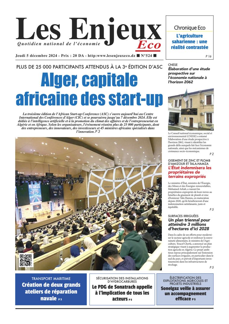 Une du journal Les Enjeux Eco numéro 524
