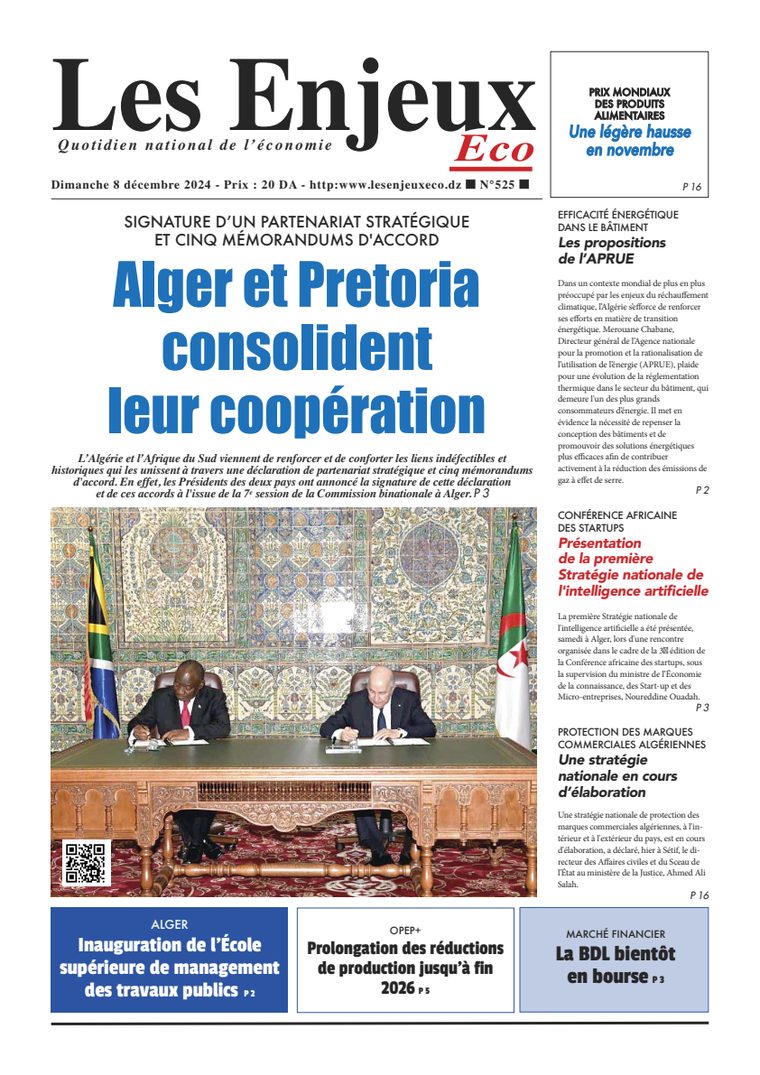 Une du journal Les Enjeux Eco numéro 525