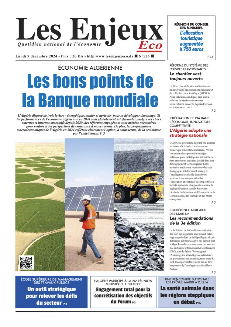 Une du journal Les Enjeux Eco numéro 526