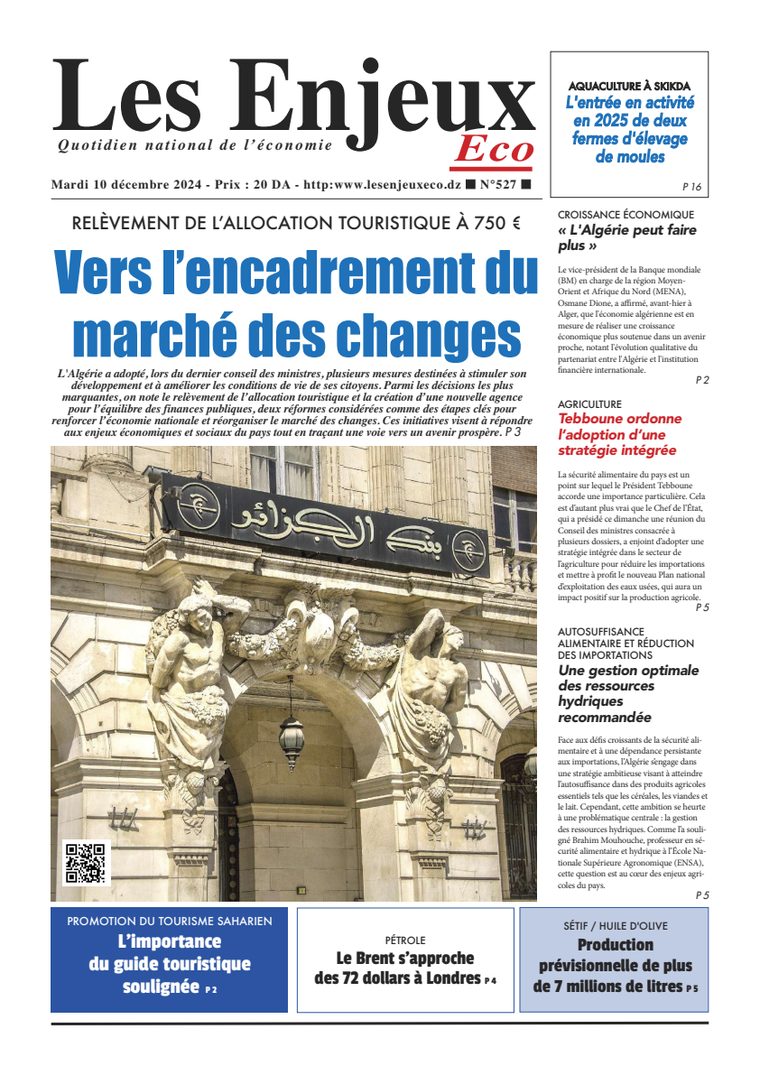 Une du journal Les Enjeux Eco numéro 527