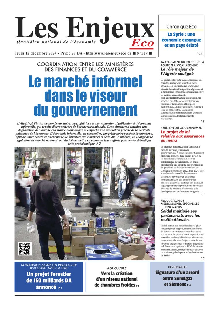 Une du journal Les Enjeux Eco numéro 529