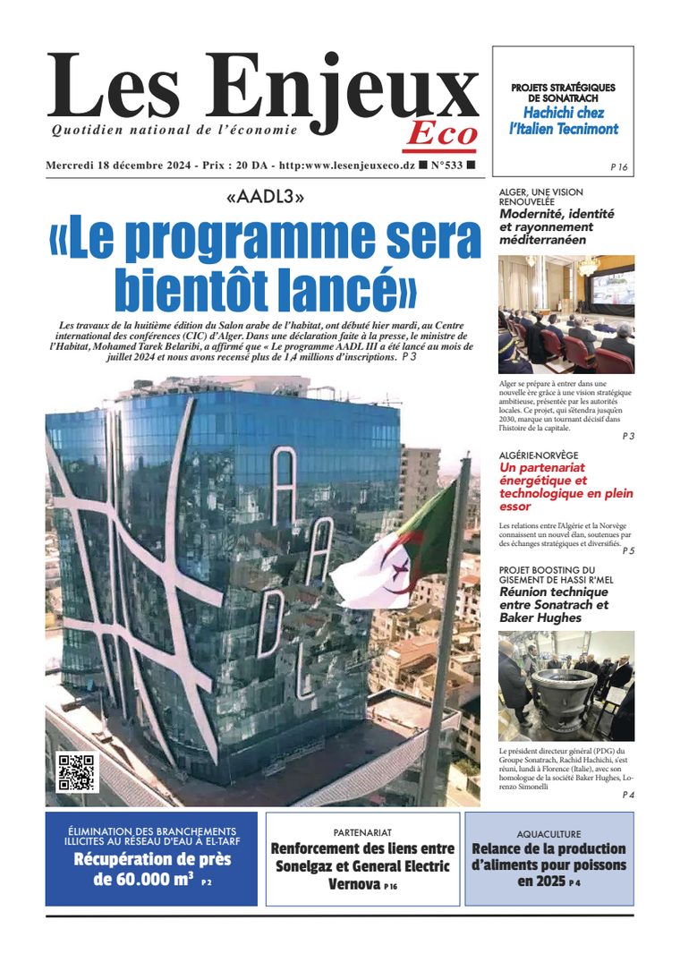 Une du journal Les Enjeux Eco numéro 533