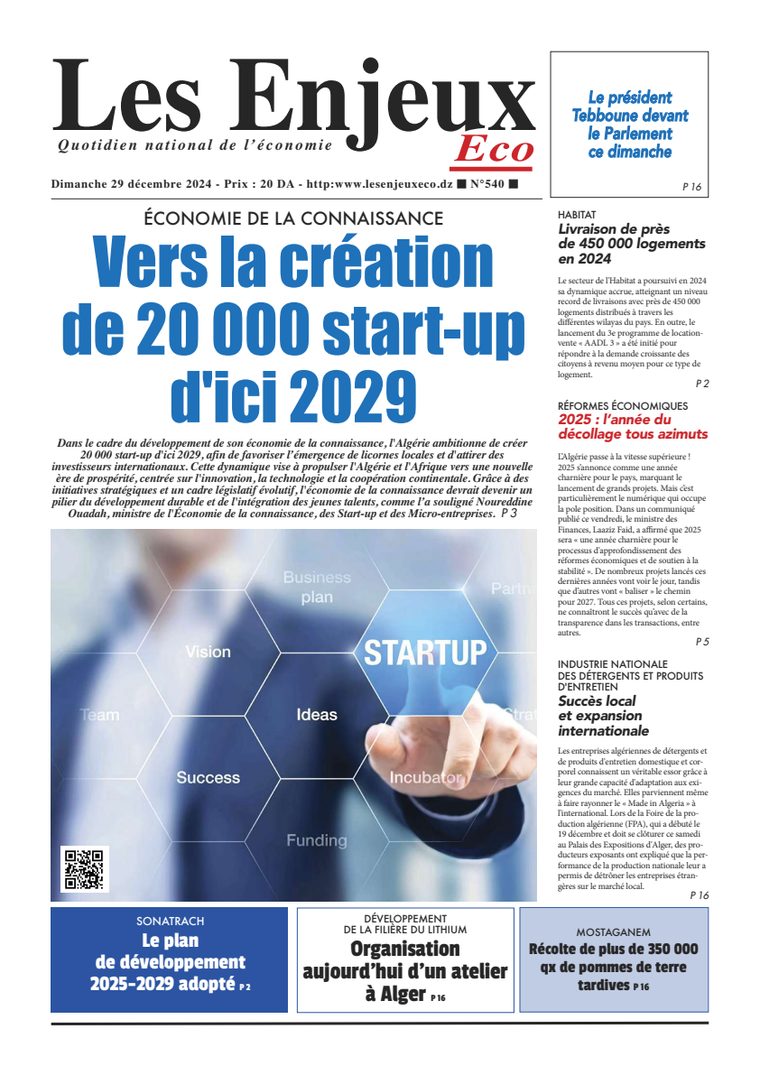 Une du journal Les Enjeux Eco numéro 540