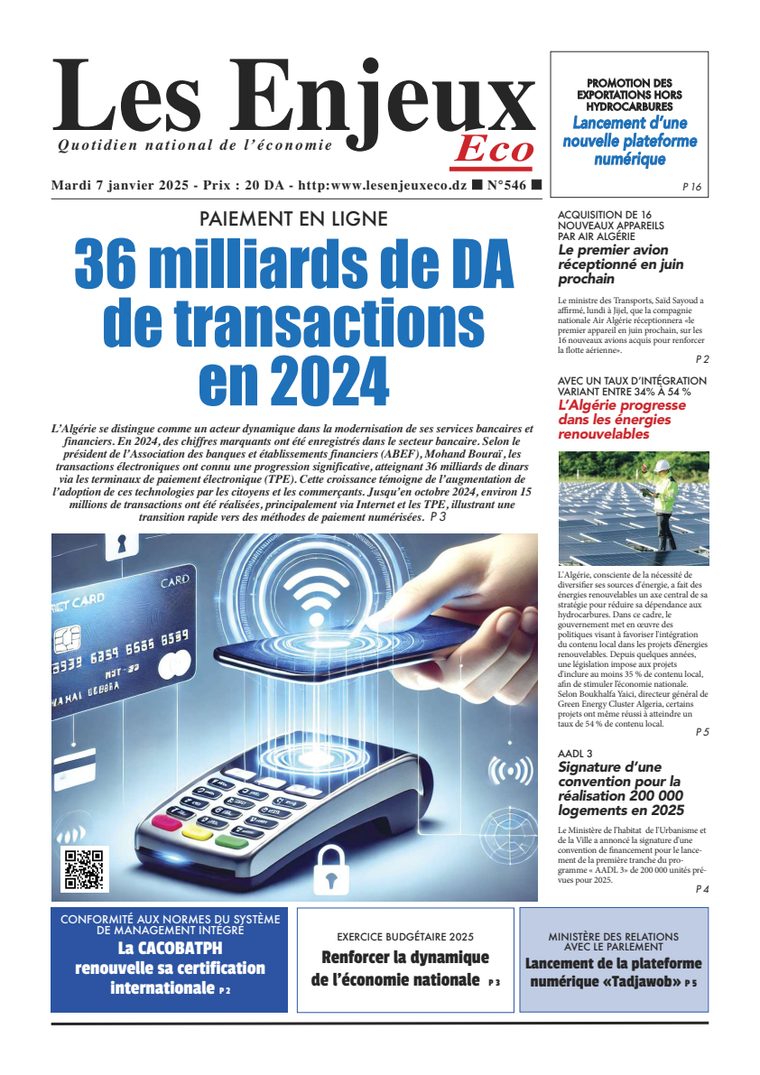 Une du journal Les Enjeux Eco numéro 546