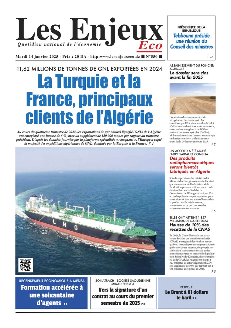 Une du journal Les Enjeux Eco numéro 550
