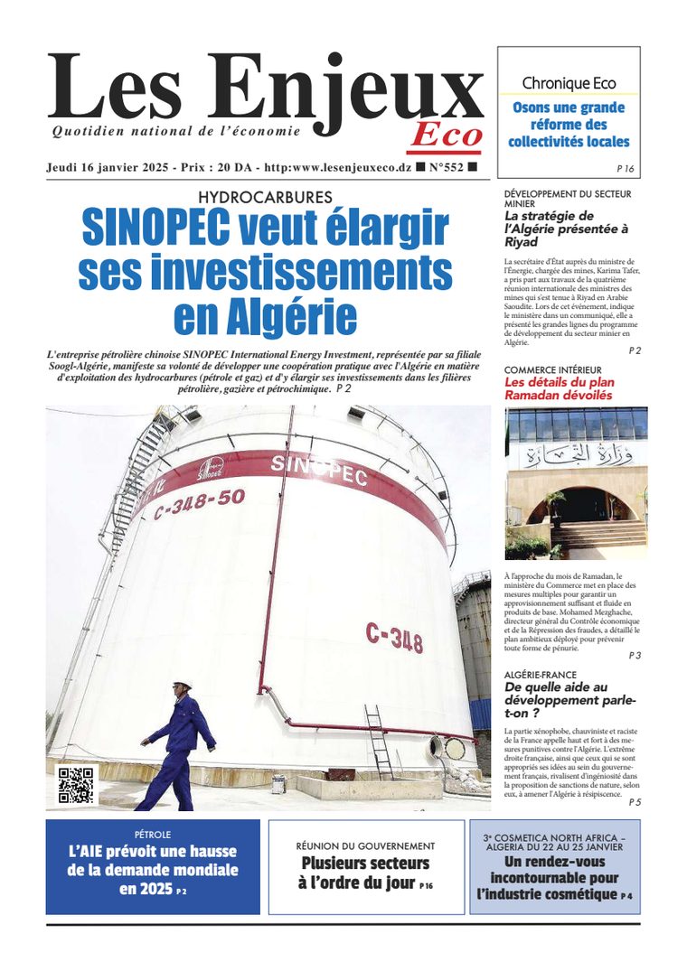 Une du journal Les Enjeux Eco numéro 552