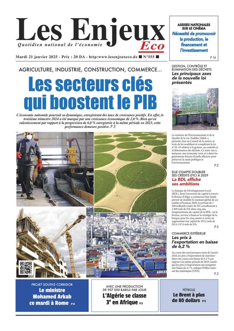 Une du journal Les Enjeux Eco numéro 555