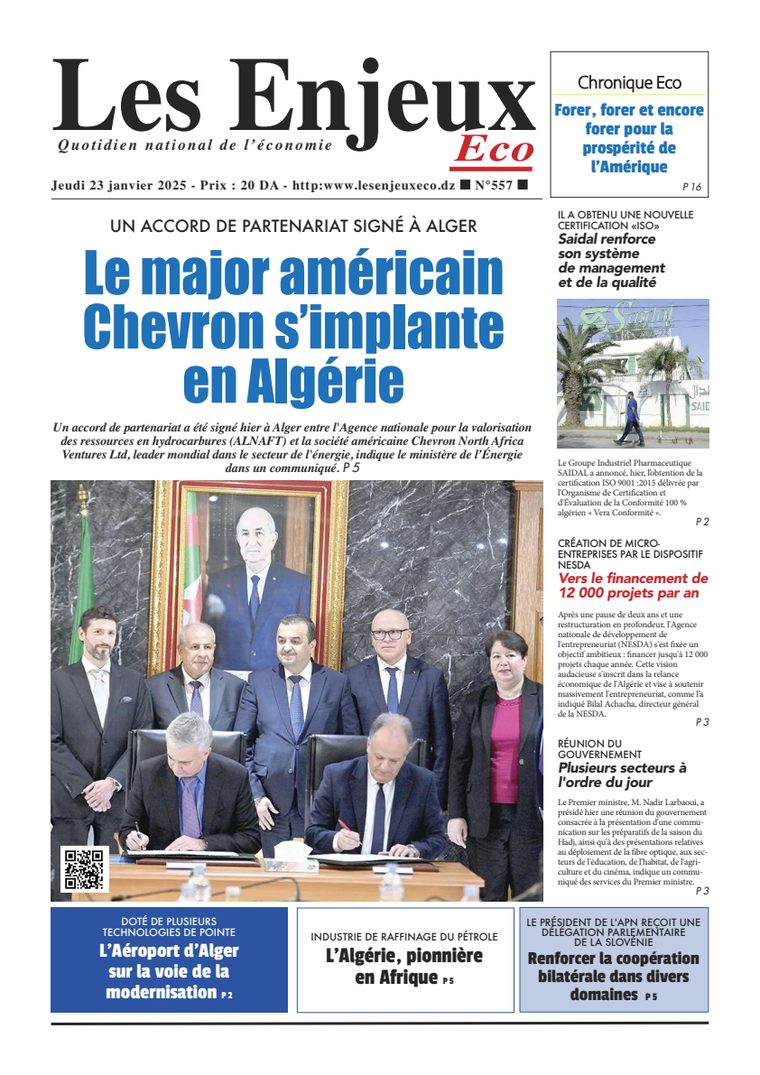 Une du journal Les Enjeux Eco numéro 557