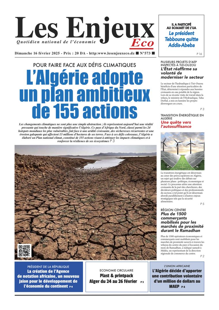 Une du journal Les Enjeux Eco numéro 573