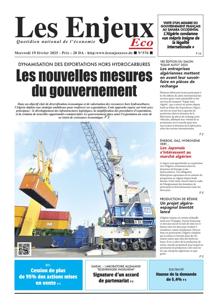 Une du journal Les Enjeux Eco numéro 576