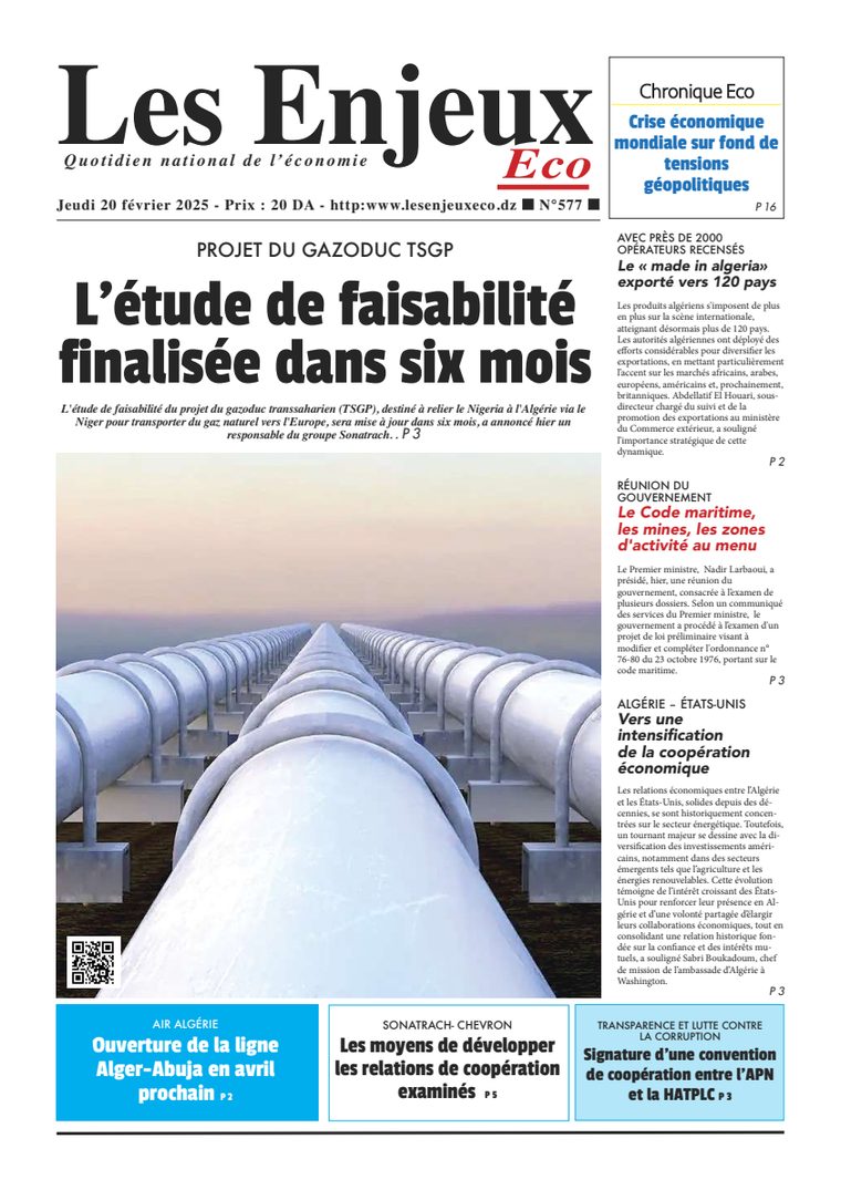 Une du journal Les Enjeux Eco numéro 577