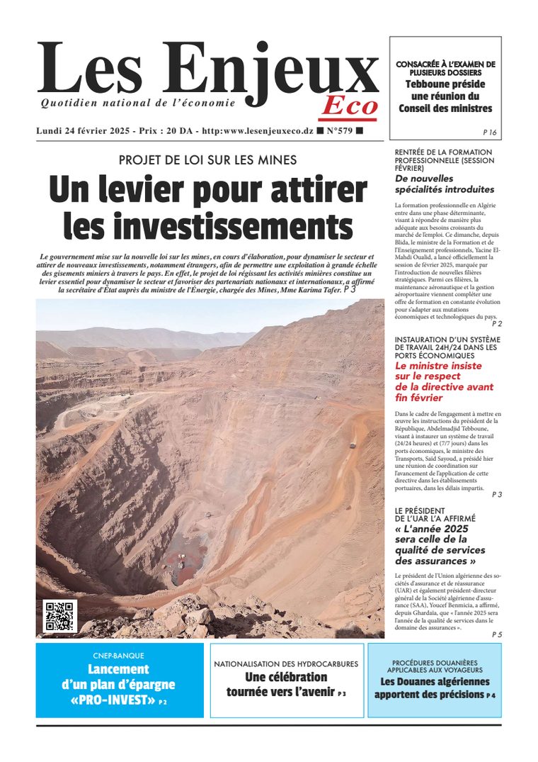 Une du journal Les Enjeux Eco numéro 579