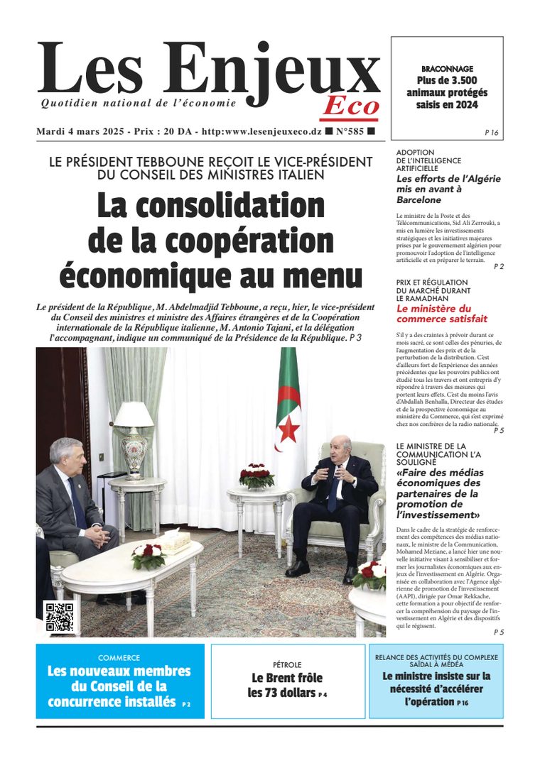 Une du journal Les Enjeux Eco numéro 585