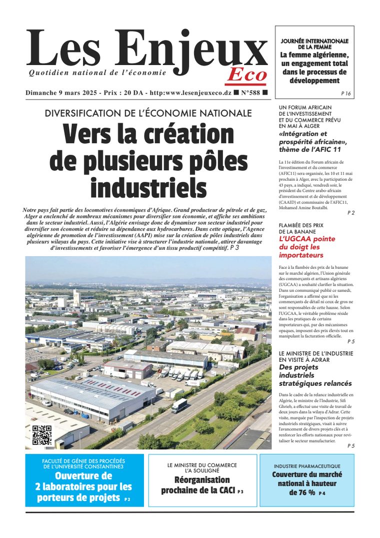 Une du journal Les Enjeux Eco numéro 588