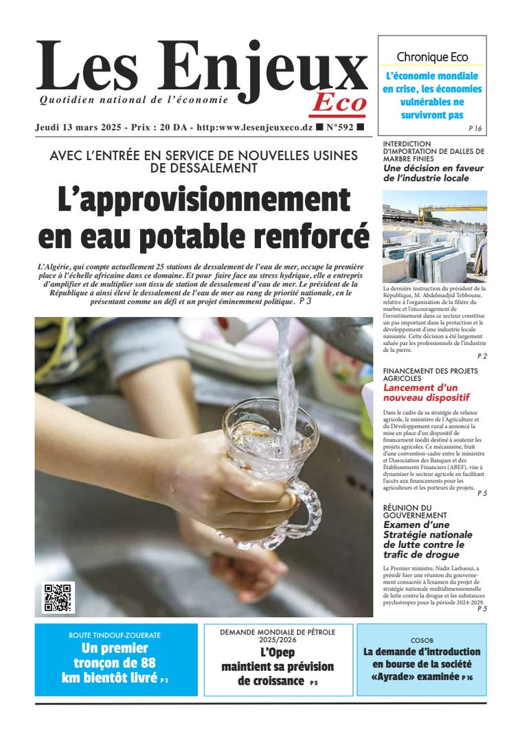 Une du journal Les Enjeux Eco numéro 592