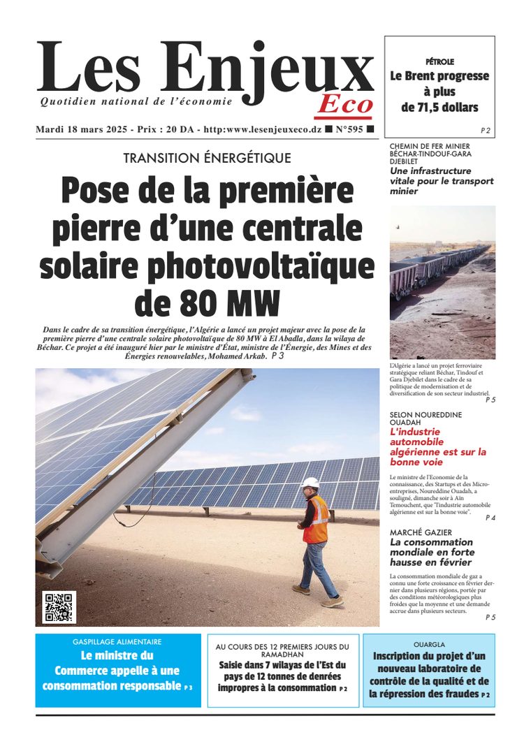 Une du journal Les Enjeux Eco numéro 595