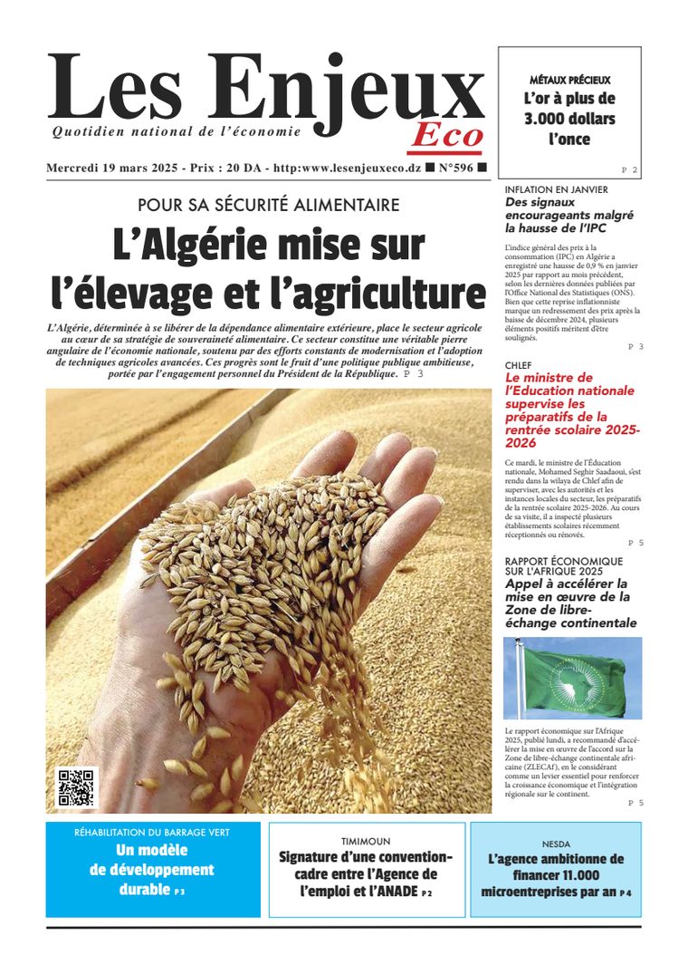 Une du journal Les Enjeux Eco numéro 596