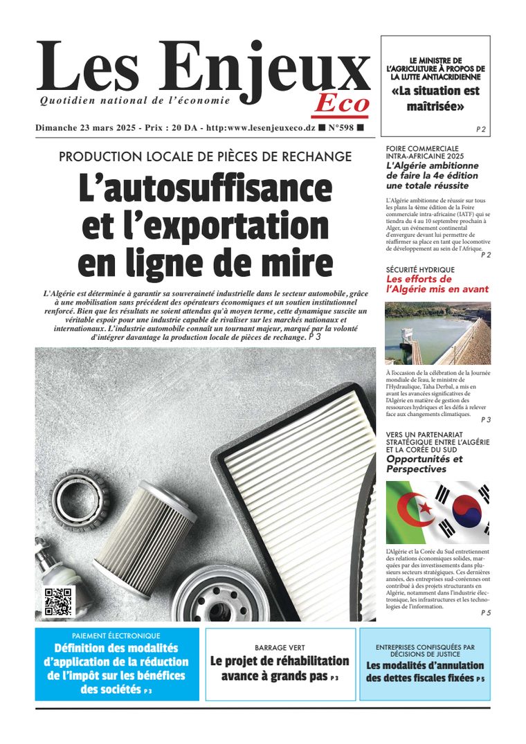Une du journal Les Enjeux Eco numéro 598