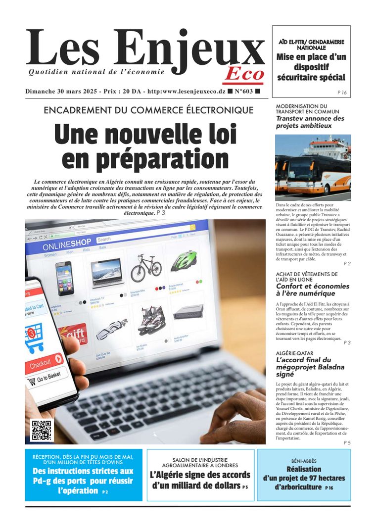 Une du journal Les Enjeux Eco numéro 603