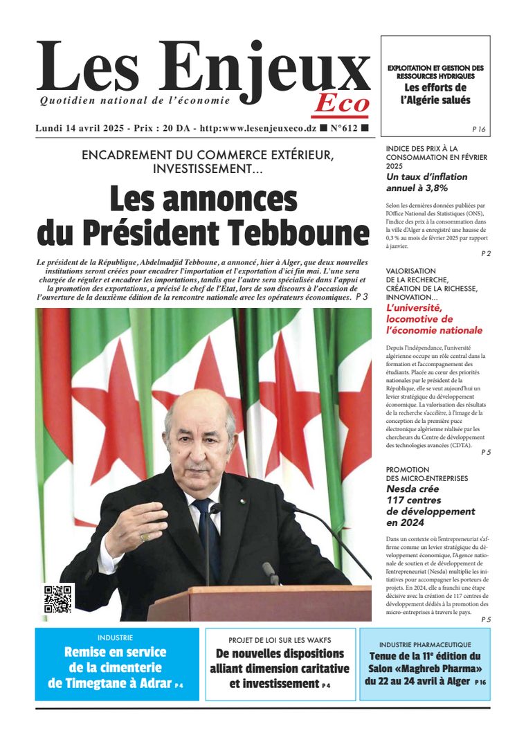 Une du journal Les Enjeux Eco numéro 612