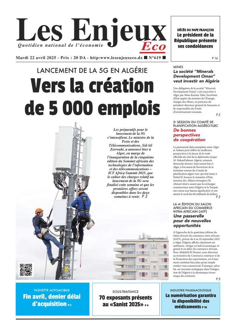 Une du journal Les Enjeux Eco numéro 619