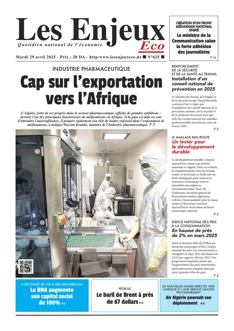Une du journal Les Enjeux Eco numéro 625