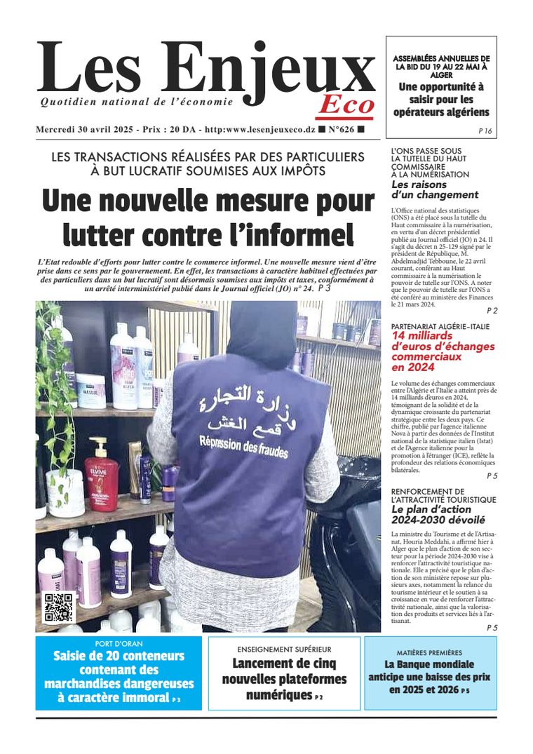 Une du journal Les Enjeux Eco numéro 626