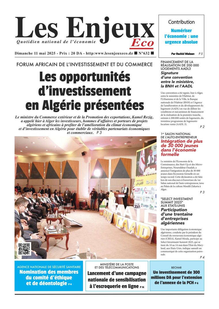 Une du journal Les Enjeux Eco numéro 632