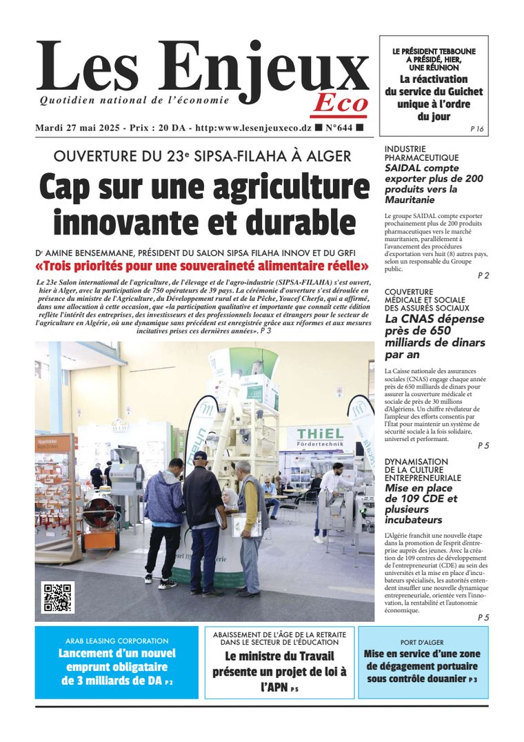 Une du journal Les Enjeux Eco numéro 644